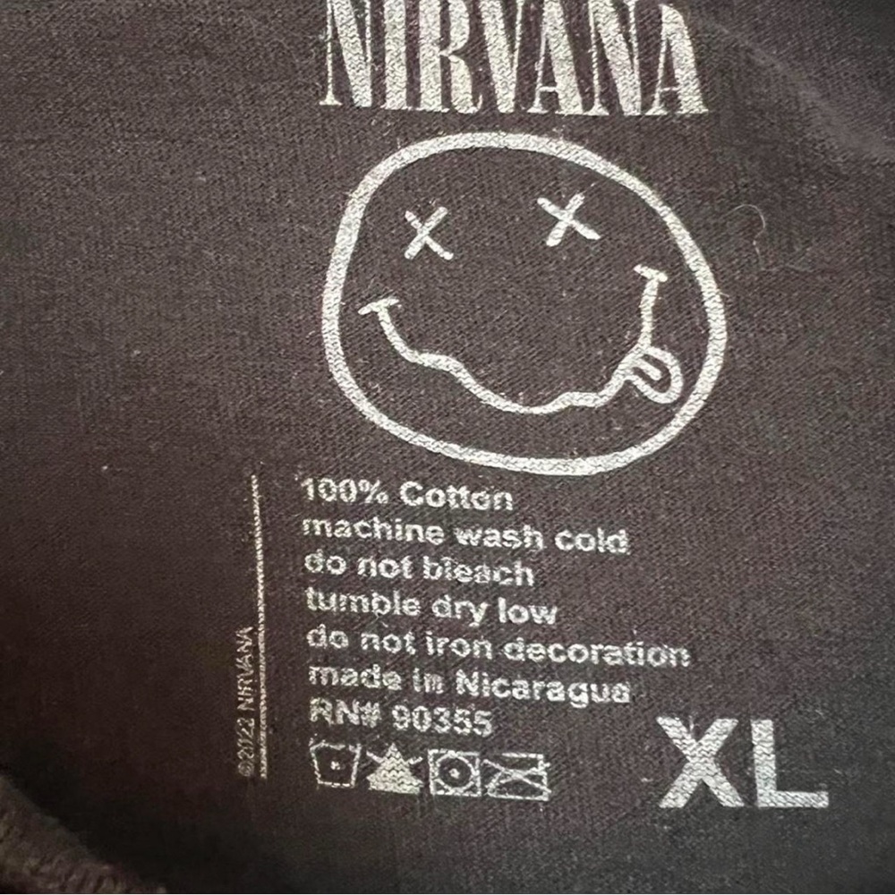 NIRVANA T-SHIRT SIZE XL COME AS YOU ARE BLACK LONG SLEEVE 9OS STYLE GRUNGE ROCK - Picture 6 of 6